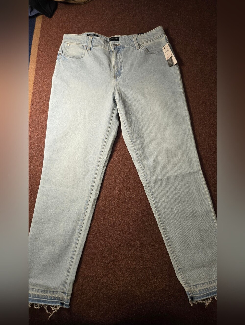 New! Talbots Slim Ankle Jeans Light Wash Size 10 Raw Rem Classic